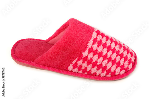 Red slipper isolated on white