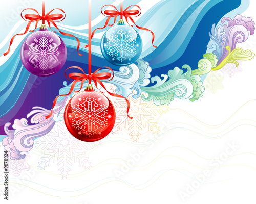Beautiful Christmas ornaments background, vector layered.