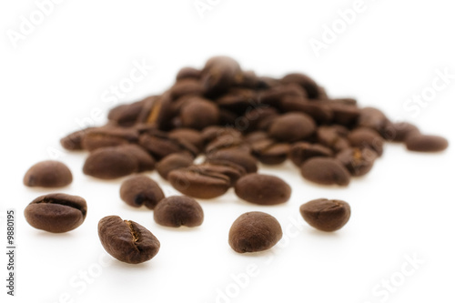 grain coffee arabiko taken pictures on white background