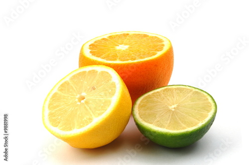 fresh lemon   orange   and citron fruits isolated on a white