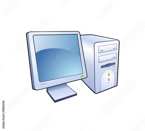 Computer detailed vector icon