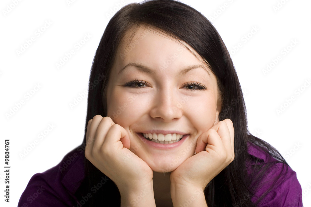 beautiful woman girl smiling isolated over a white background beautiful woman girl smiling isolated over a white background