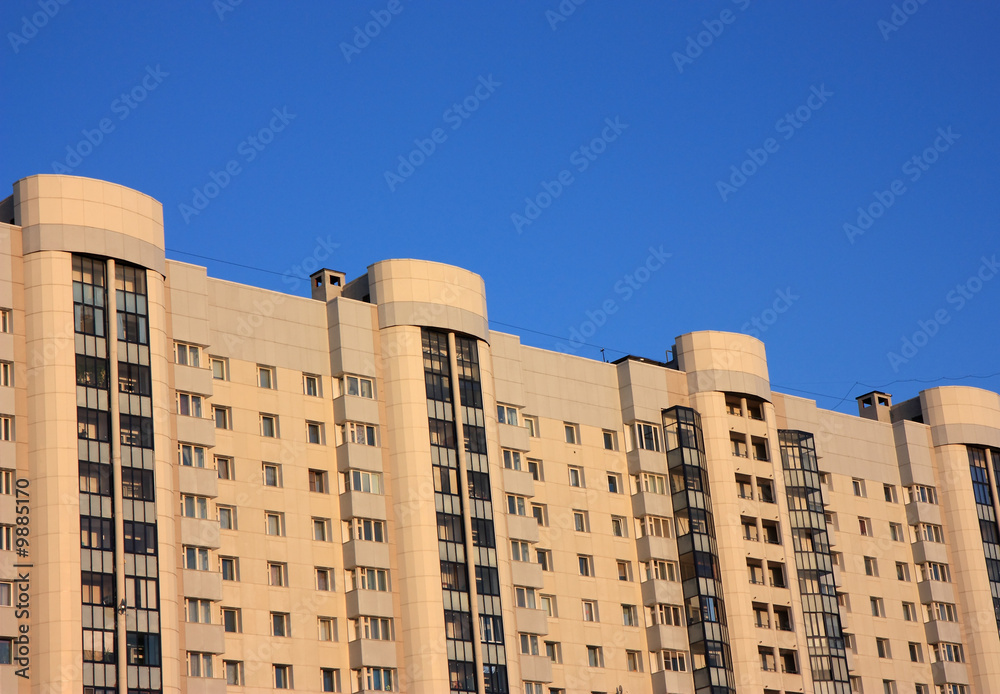 Modern a vein the house on a background of the dark blue sky