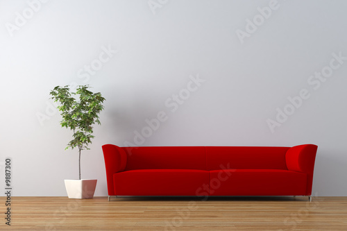 Modern interior with sofa