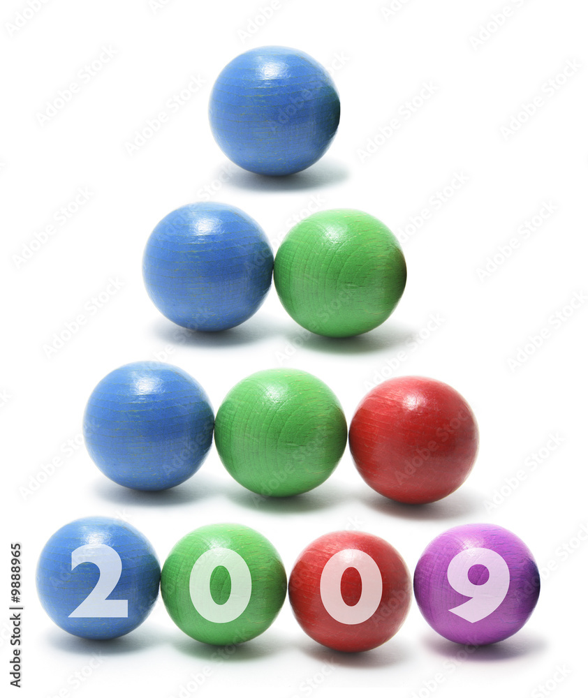Juggling Balls with 2009 on Isolated White Background Juggling Balls with 2009 on Isolated White Background