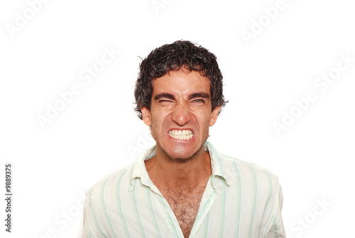 Screaming man with angry expression