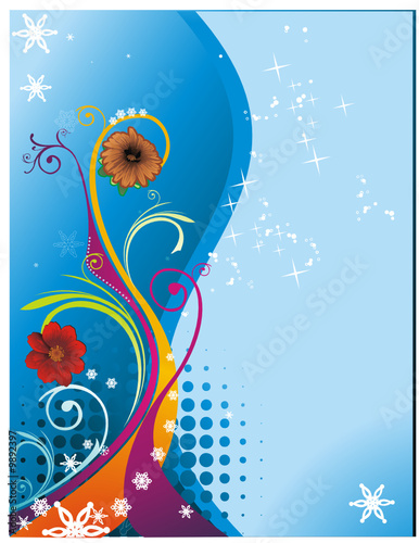 composicion floral en vector