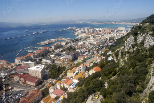 Birdview over Gibraltar seen from the rock