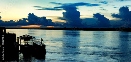 Coucher de soleil sur le Mékong - Thailande/Laos
