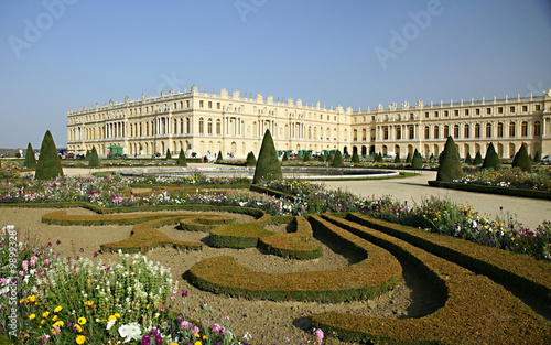 Billede på lærred chateau de versailles, les massifs fleuris