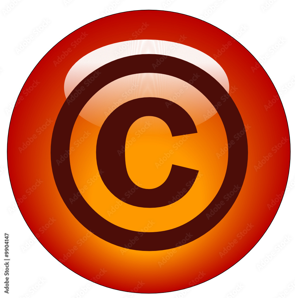 red copyright web button or icon - illustration red copyright web button or icon - illustration
