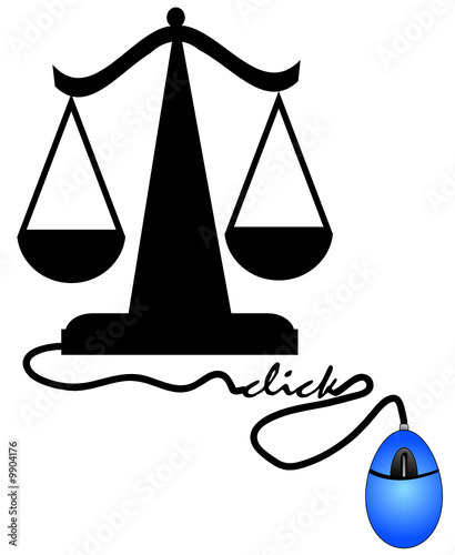 scales of justice connected to mouse - online justice