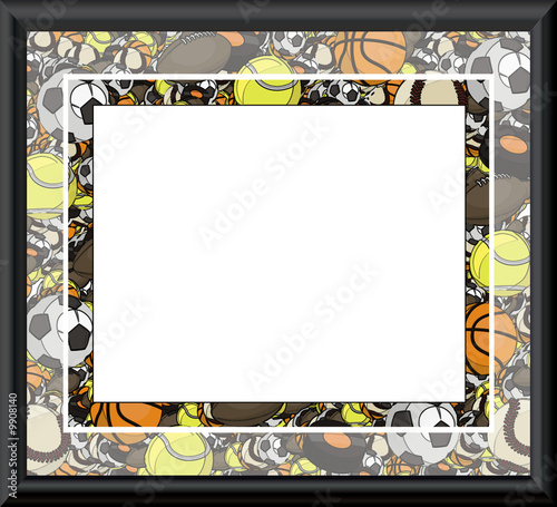Sport Balls Frame - with isolated clipping path