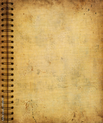 Highly detailed image of a page from old grunge notebook