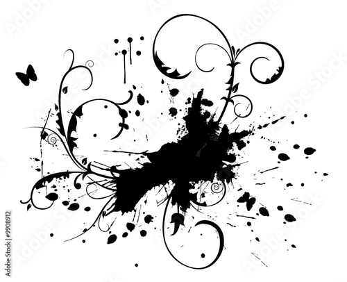 grunge flower ornaments vector design