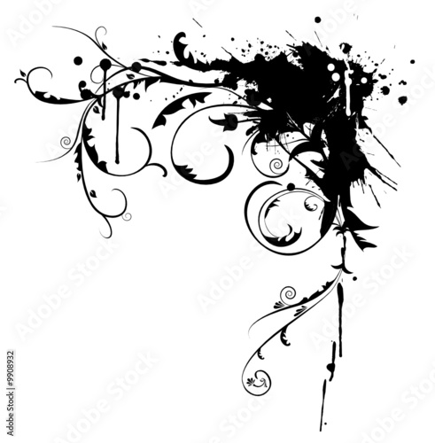 grunge border with ornaments