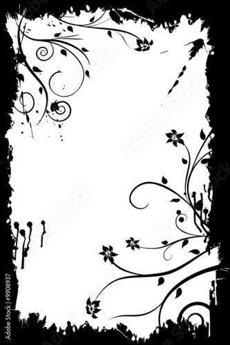 grunge border with ornaments
