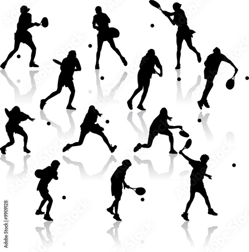 Silhouette of basic tennis shots