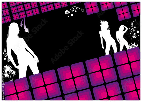 Flyer seventies vecto black & pink
