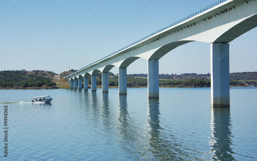 Bridge on the Alqueva lake, Portugal. Bridge on the Alqueva lake, Portugal.