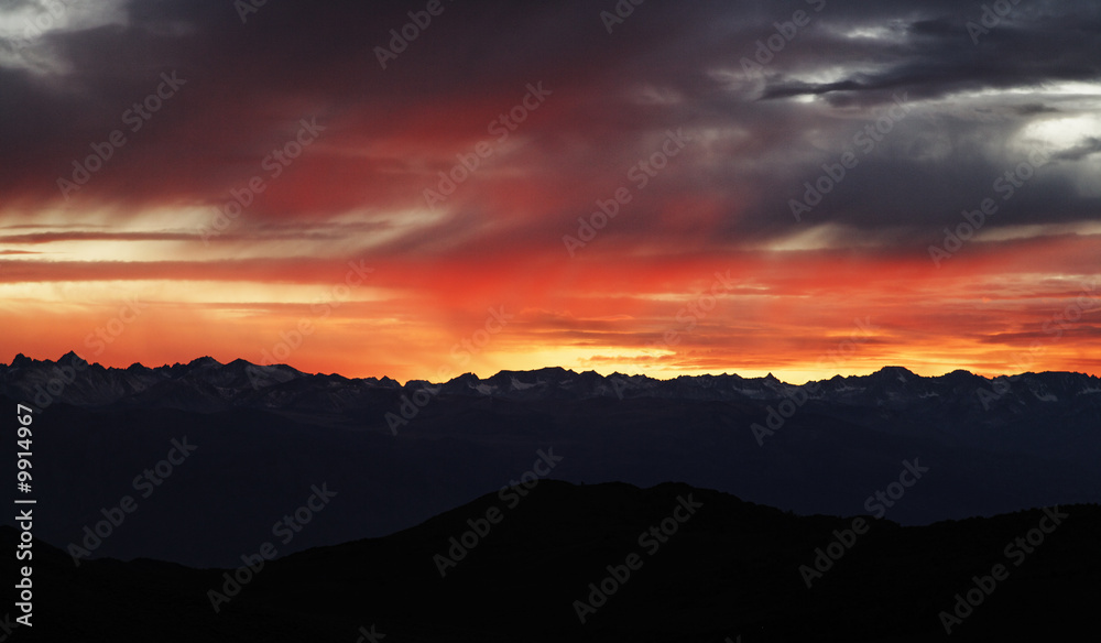 evening storm at the mountains