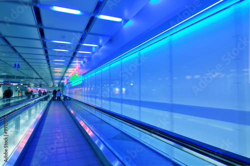 People moving in business hall
