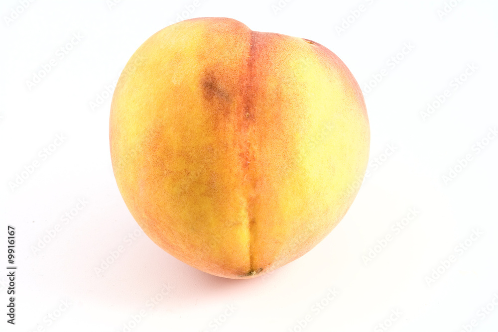 Peach isolated on white background