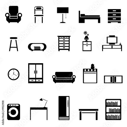 set of furniture icons