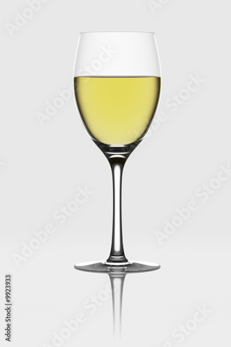 3d rendering of a glass with white wine