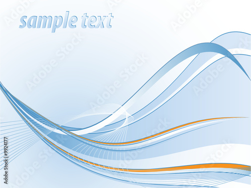 blue wavy vector template with orange accent