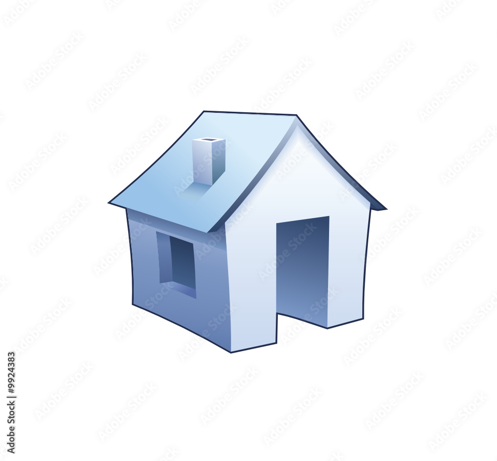 Internet homepage symbol - detailed icon of blue house Internet homepage symbol - detailed icon of blue house
