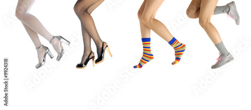 Canvas Print Photo of the elegant woman legs in the various clothes