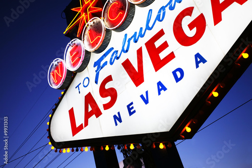 Welcome to Las Vegas sign close-up. Las Vegas, Nevada, USA