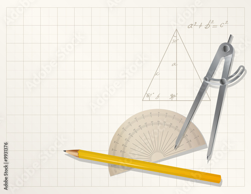 vector drawing tools - pencil, protractor, divider