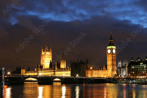 Houses of Parliament and Westminster Bridge. London.