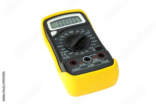 Electric multimeter isolated on white