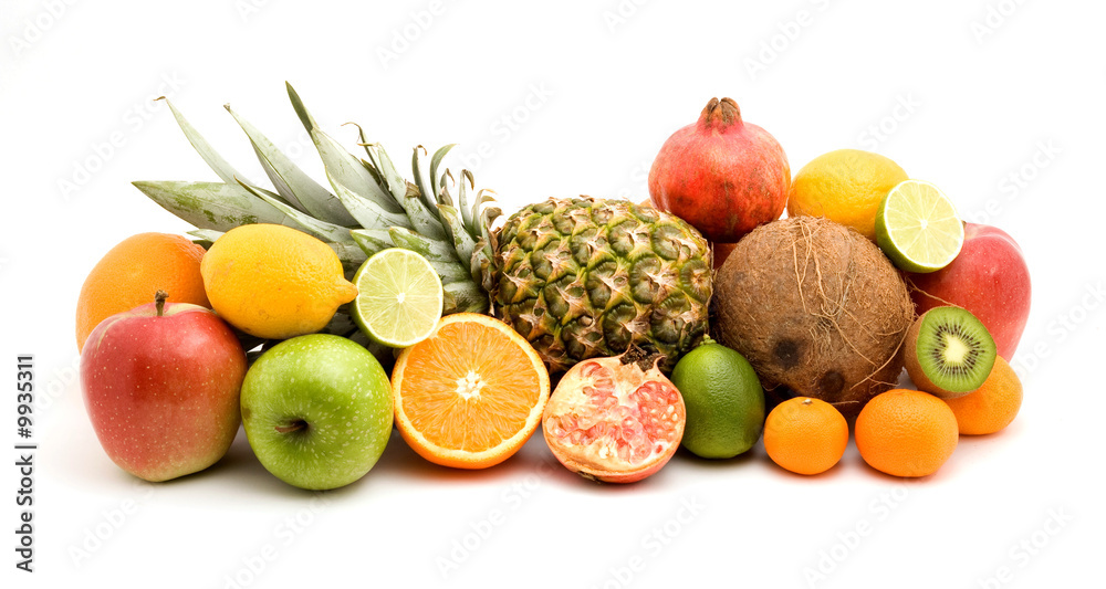 fruit pile studio isolated over white