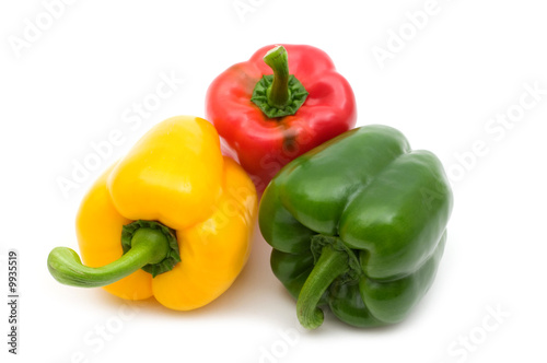 colorful sweet pepper on white background