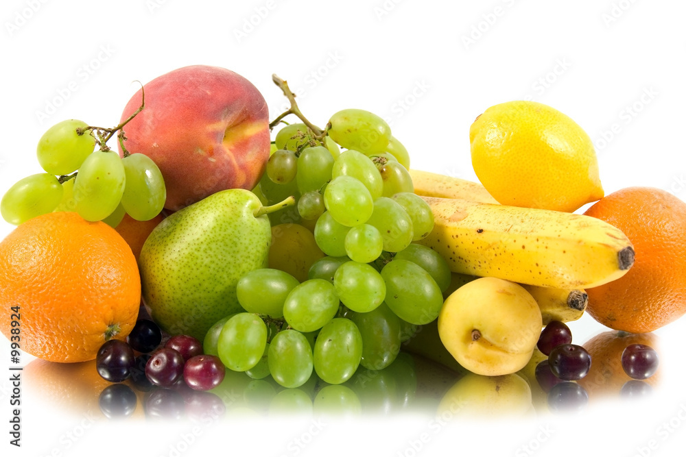 fresh fruits isolated on a white background fresh fruits isolated on a white background
