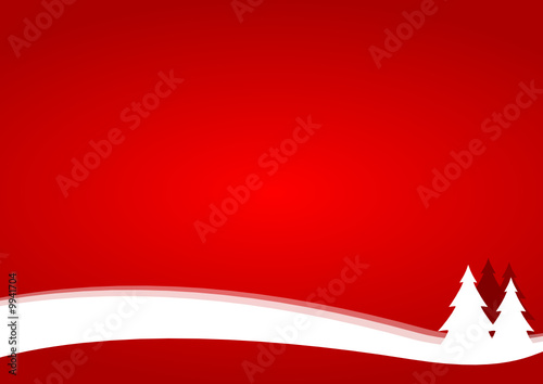red christmas background trees
