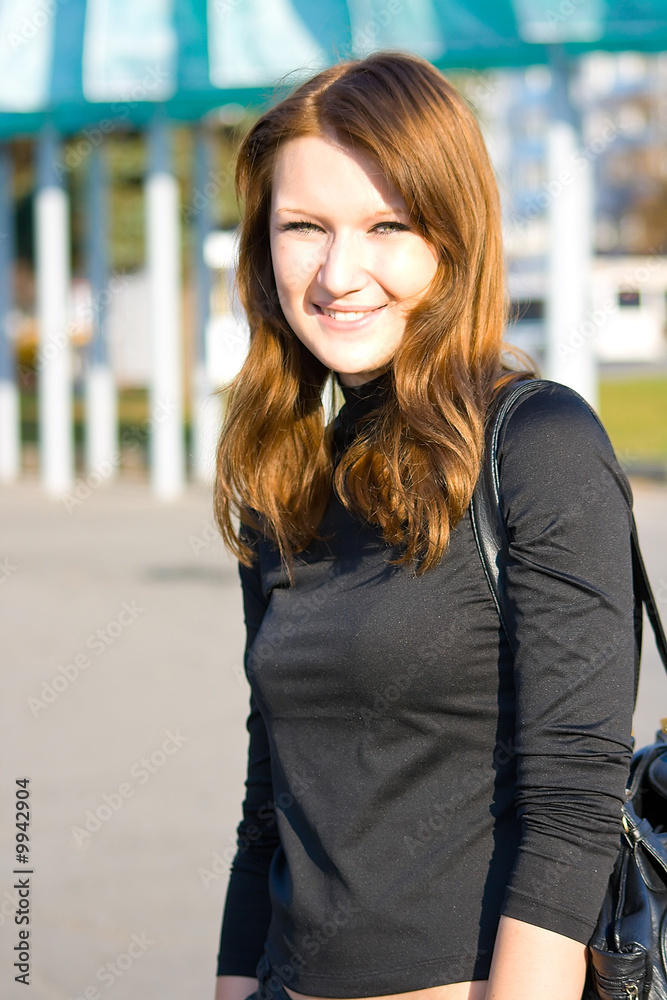 Portrait of the happy young girl Portrait of the happy young girl