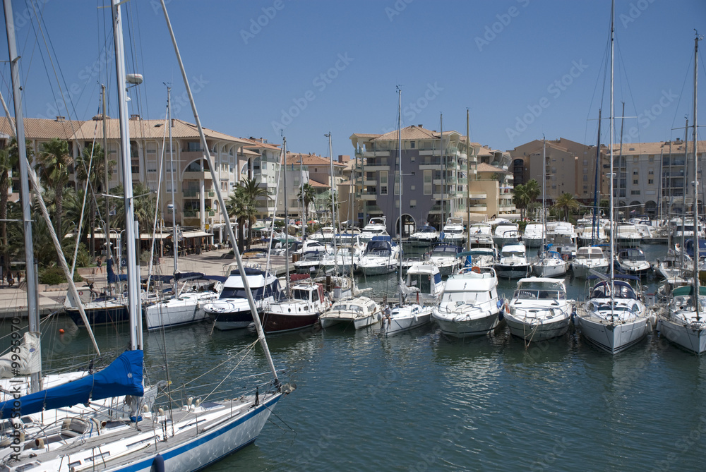 Sailing boats in the port of Frejus