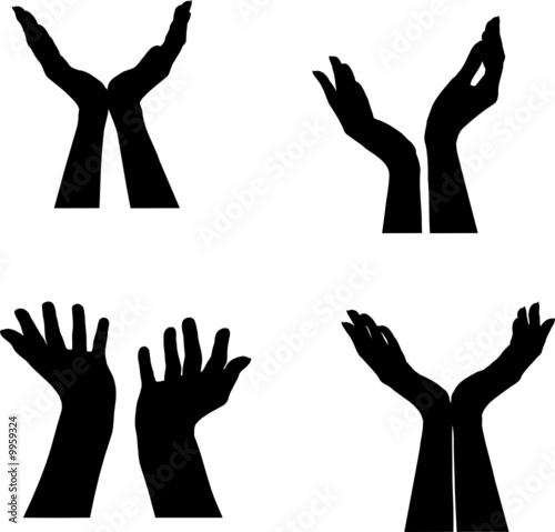 silhouettes gestes mains photo
