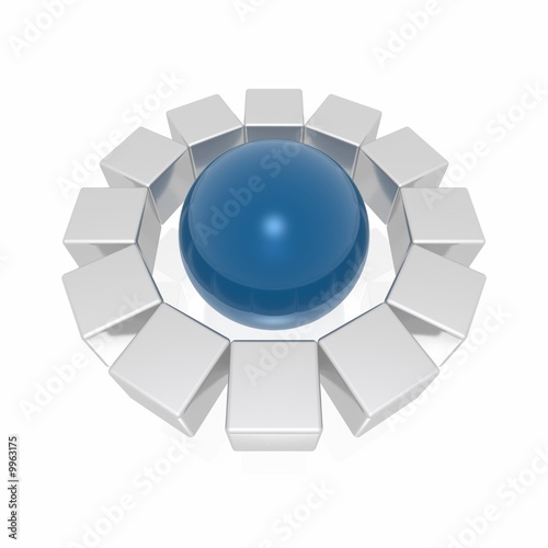 cubes around sphere (blue&s...