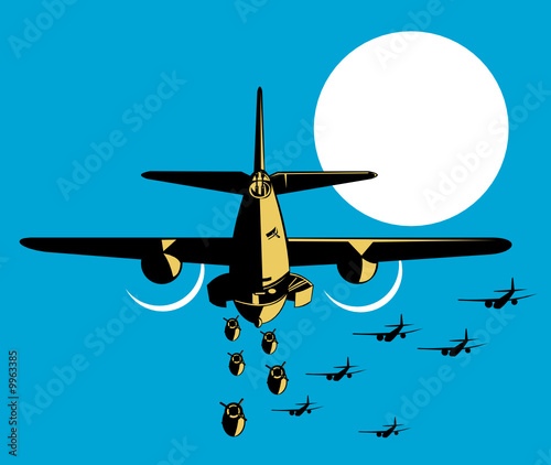 Bomber dropping bombs