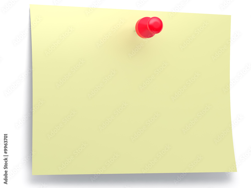 yellow short letter and red drawing-pin yellow short letter and red drawing-pin