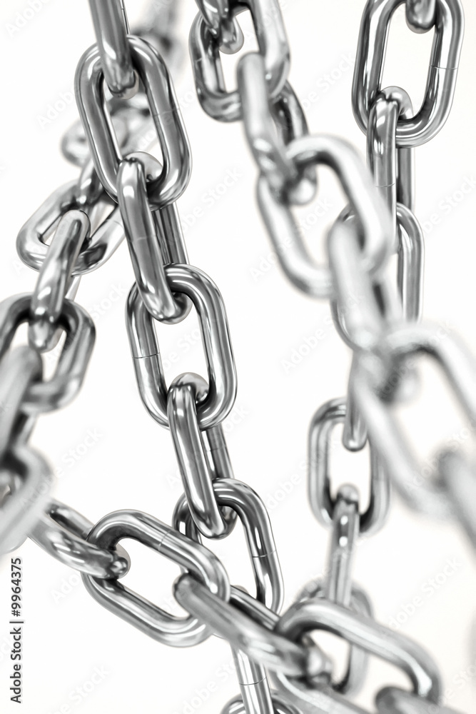 Obraz premium Chains isolated over a white background.