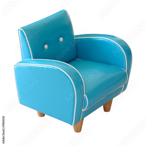 Fauteuil club bleu avec détourage photo