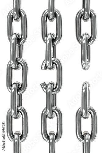 Chains isolated over a white background.