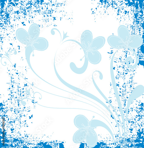 floral bleu et grunge bleu claire